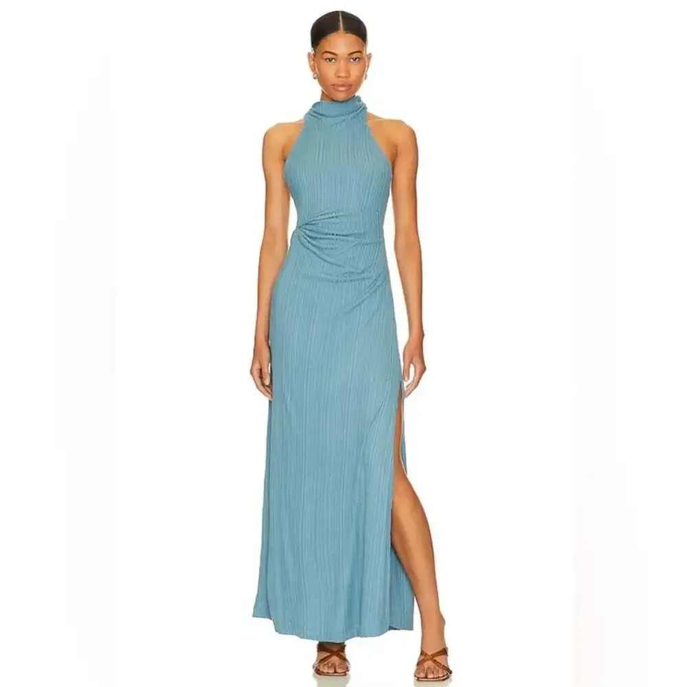 Free People Athea Maxi Dress Ancient Turquoise Small Sleeveless Elegant Flowy